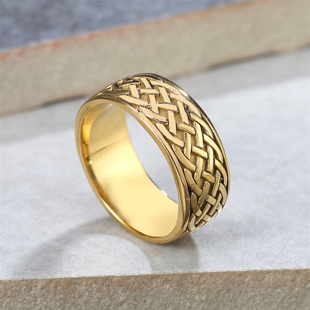 Men's Nordic Style Viking Pattern Pirate Titanium Steel Punk Rings