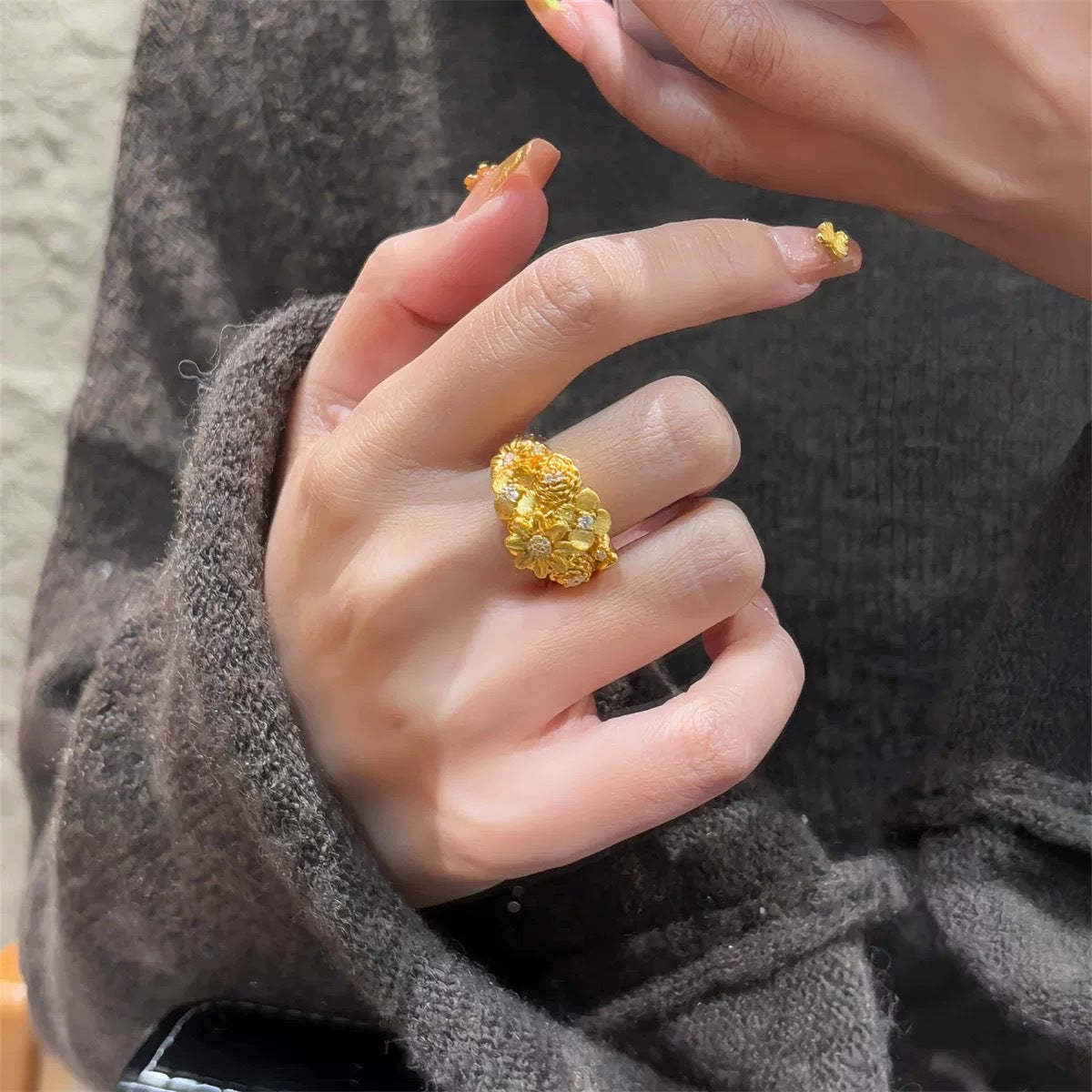 Shop Flower Female Brocade Bunch Index Finger Commuter Exquisite Hundred Ring