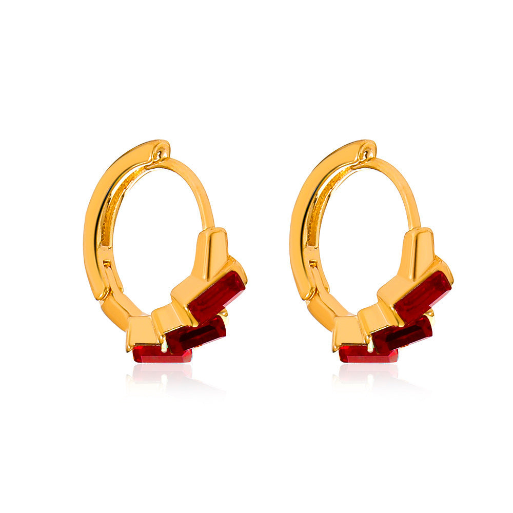 Women's Colorful Oil Shaped Fashion Temperamental Minority Design Geometric Earrings