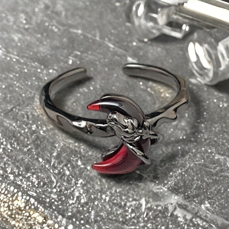Personalized Red Diamond Open Hot Twin Design Light Rings
