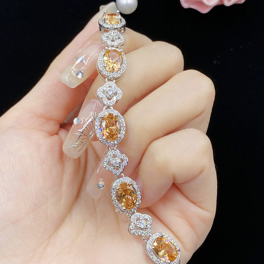 Champagne Zircon Full Diamond Live Simulation Female Fashion Bracelets