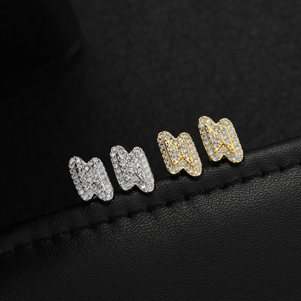 Women's & Men's Hop Copper Lightning Fashion Personality Ear Full Stud Earrings