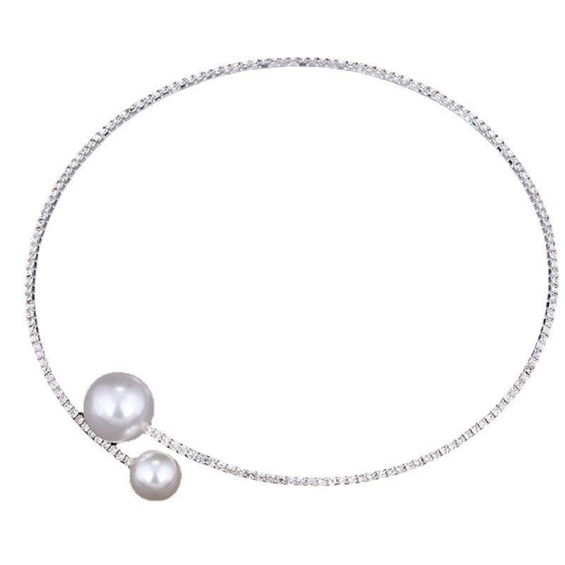 Women's Simple Clavicle Chain Full Diamond Large Jewelry Set