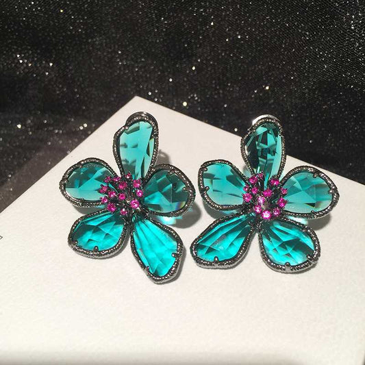 Women's Light Luxury Artificial Crystal Flower For Earrings