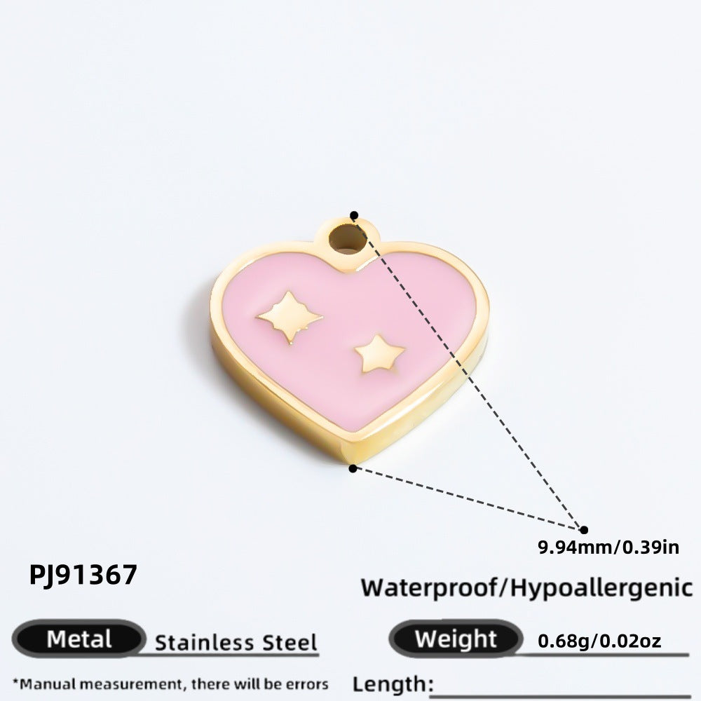 Inlaid Color Diamond Candy Moon Heart Earrings