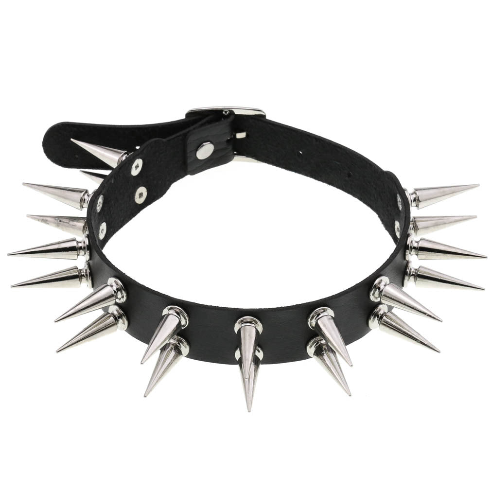 Creative Double Row Rivet Pointed Nail Collar