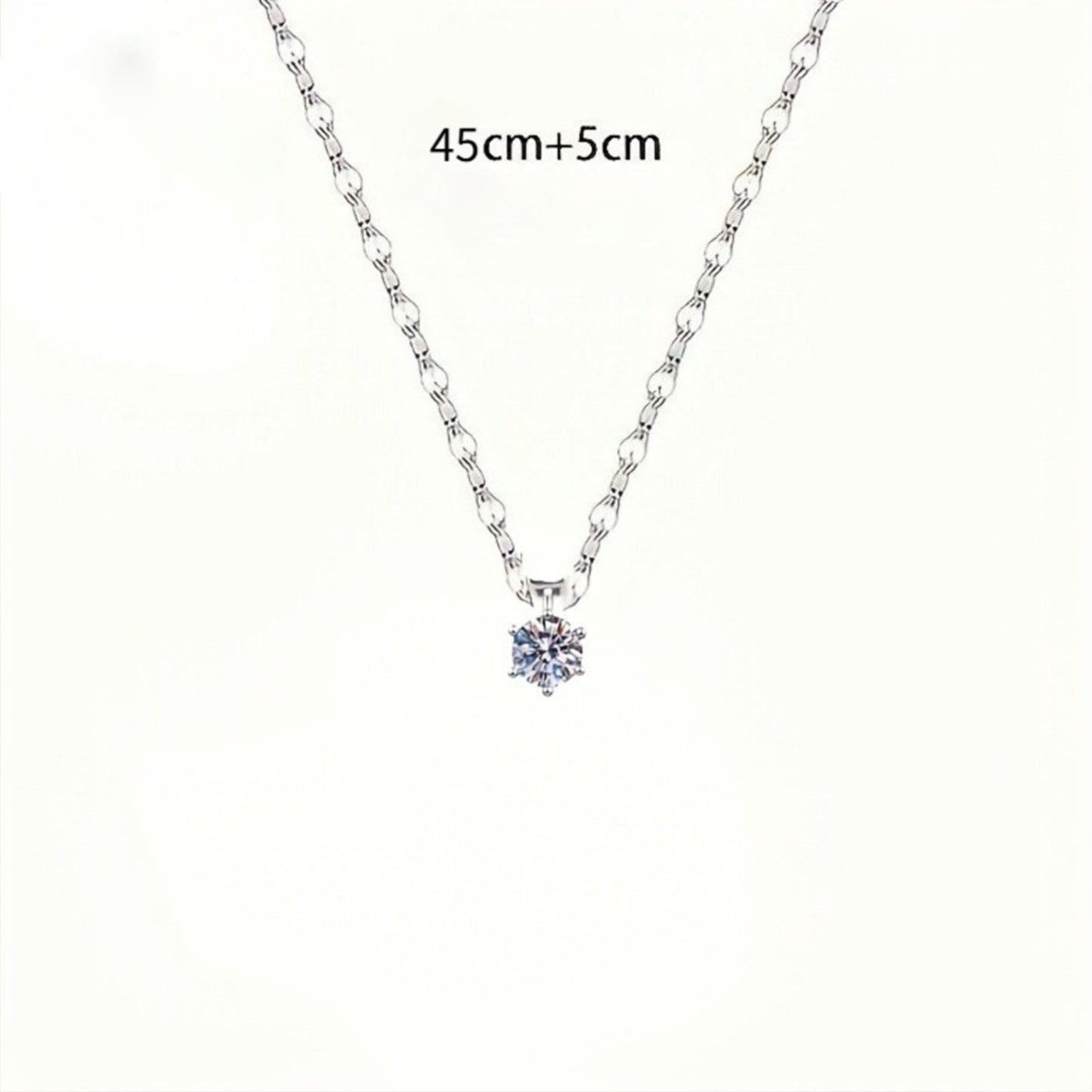Women's Single Rhinestone Stainless Steel Light Luxury Zirconia Fairy Necklace