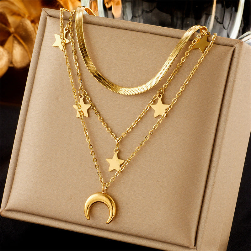 Women's Sun Cross Stainless Steel Fashion Personality Design Necklace
