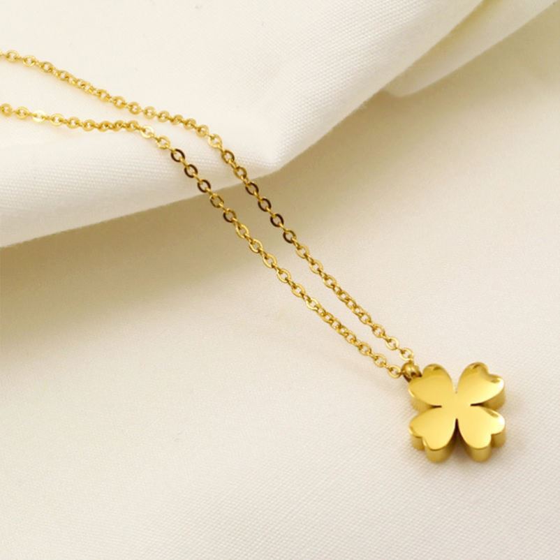 Four-leaf Clover Titanium Steel Female Light Necklace