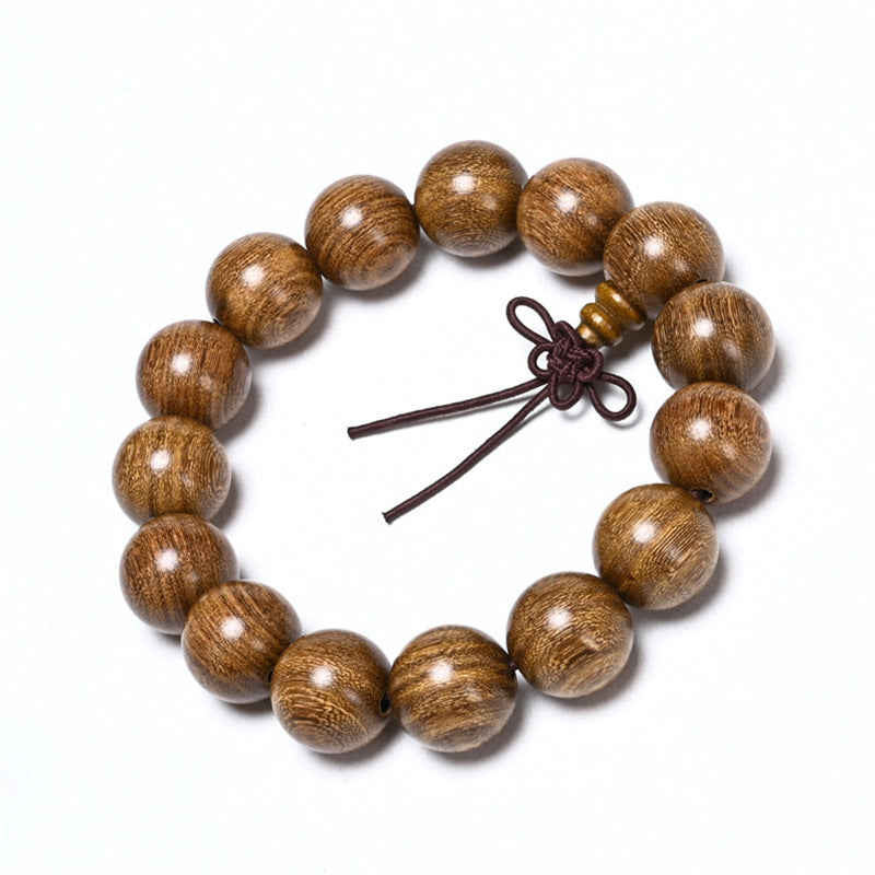 Women's & Men's Golden Sandalwood Submerged Buddha Beads Stall Bracelets