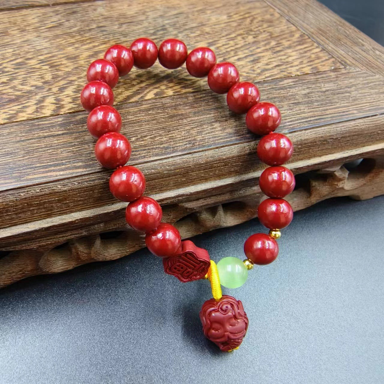 Women's & Men's Cinnabar Purple Gold Sand Single Circle Simple Buddha Beads Light Bracelet