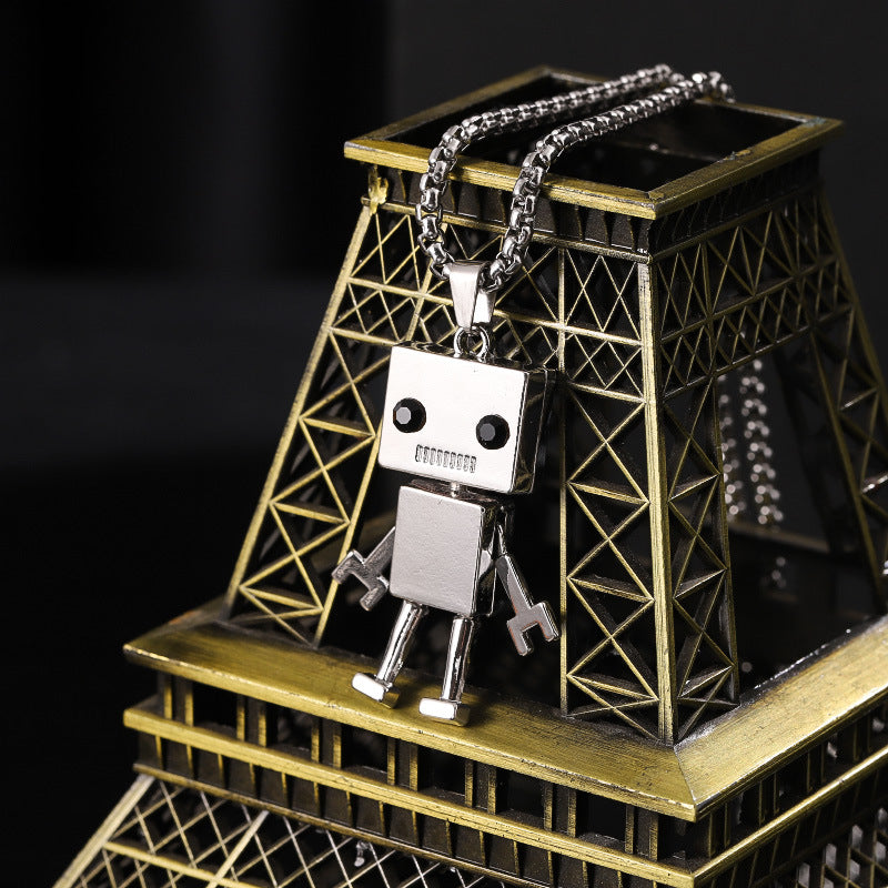 Women's & Men's Hipster Hip Hop Robot Couple Chain Disco Jumping Necklaces