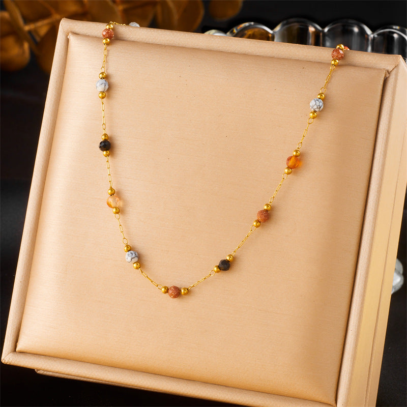 Women's Sun Cross Stainless Steel Fashion Personality Design Necklace