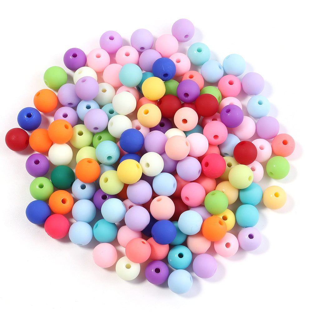 Creative Rubber Round Beads Effect Paint Jewelry Accessories