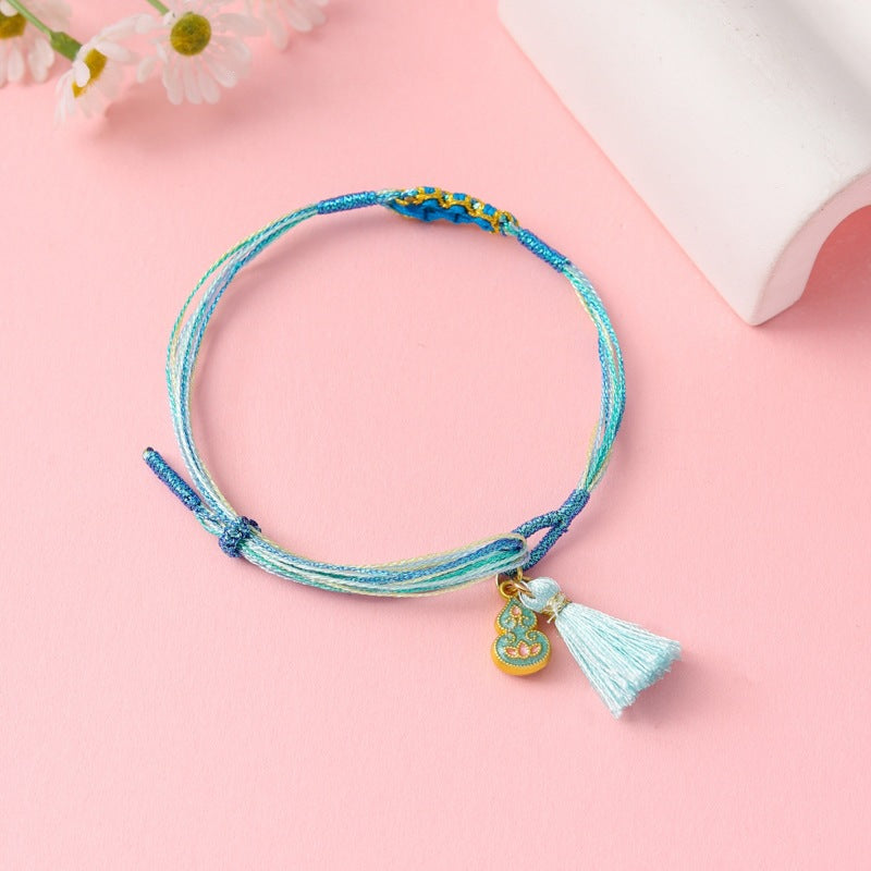 Children's Colorful Braided Rope Wrist String Safe Red Bracelet