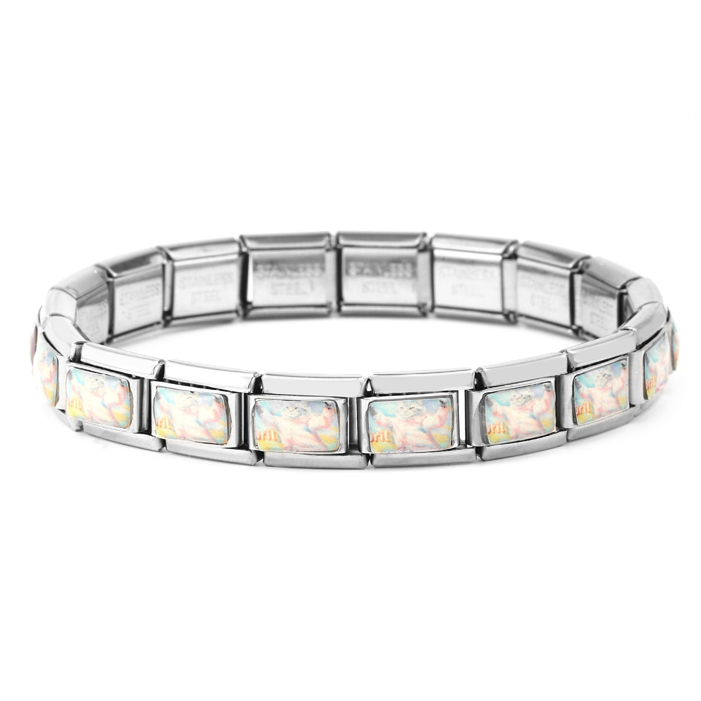 Italian Cartoon Cat Module Stainless Steel Bracelets