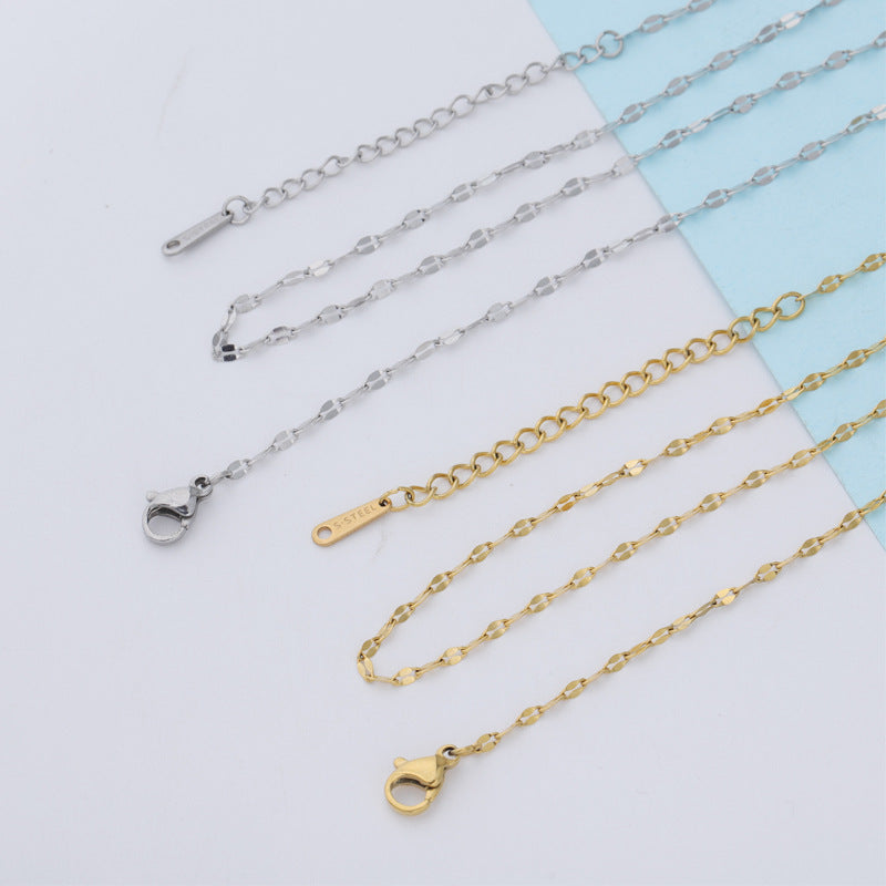 Stainless Steel Chain Lip Clavicle Basic Necklaces