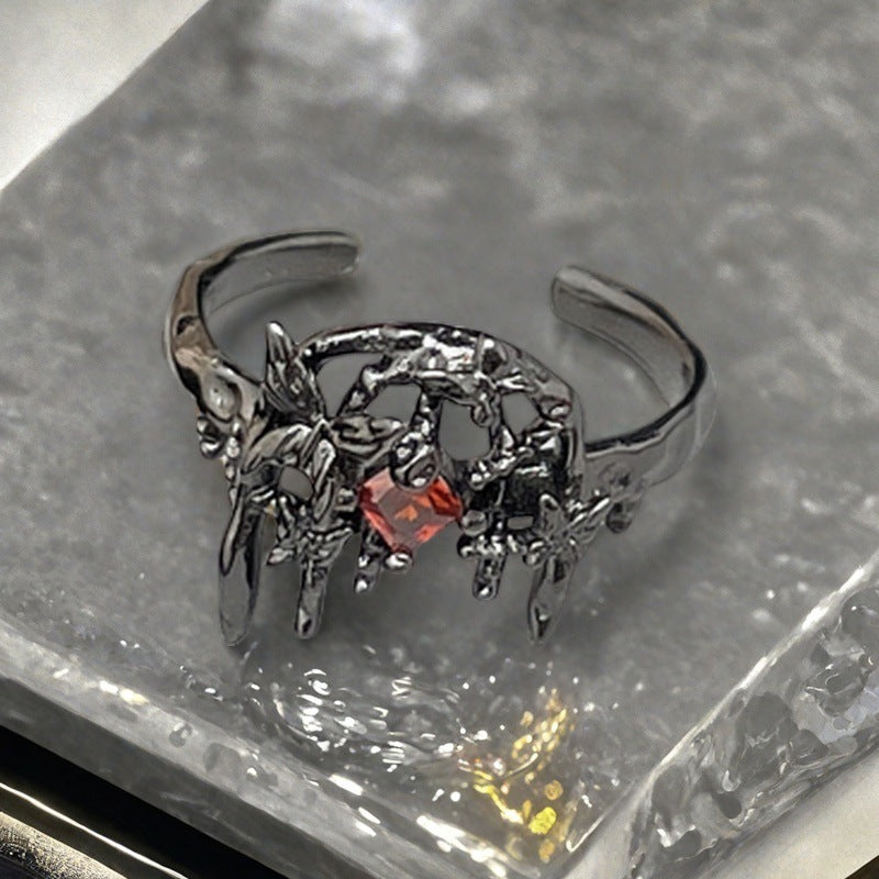 Personalized Red Diamond Open Hot Twin Design Light Rings