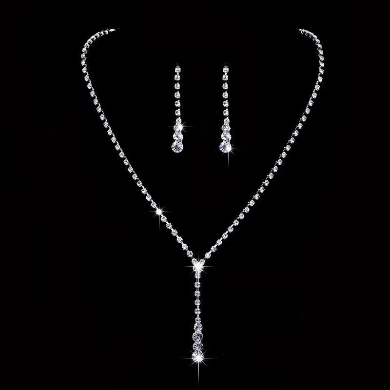 Fashion Crystal Rhinestone Ear Wedding Decoration Jewelry Set