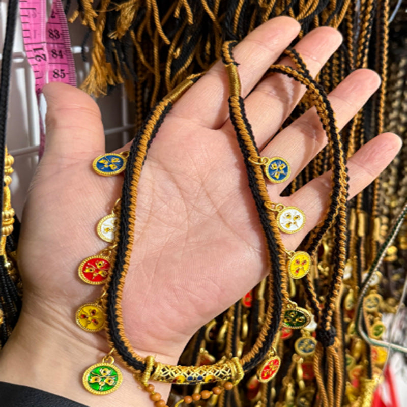 Style Tibet Beads Handmade Braided Rope Beeswax Amulet Bracelet
