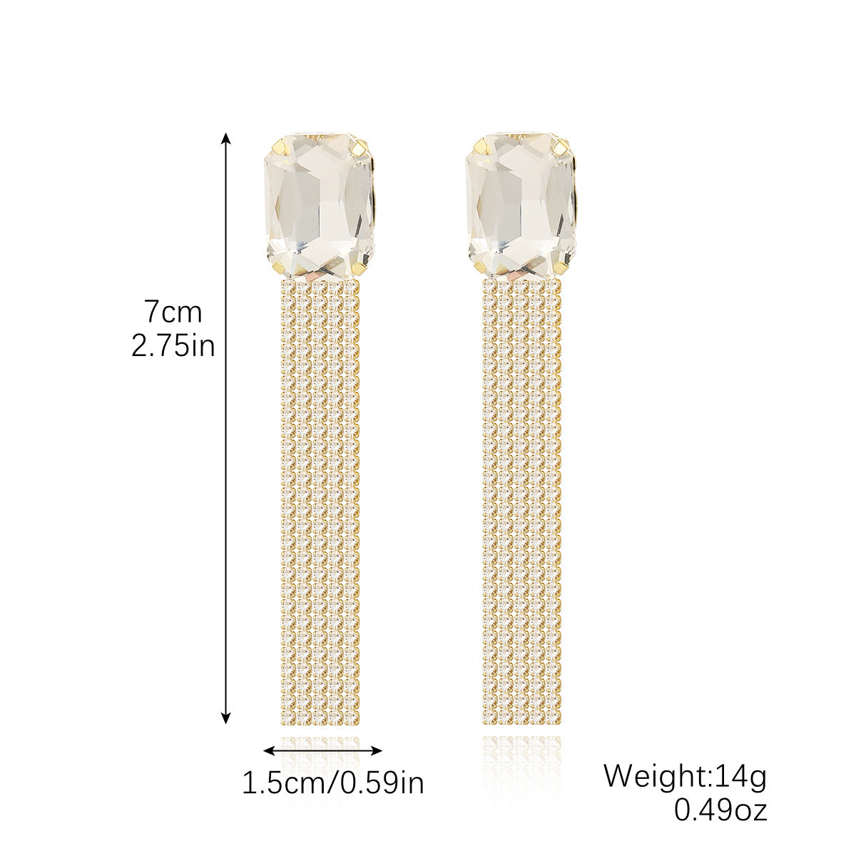 Women's Fringed Zircon Long Refined Rhinestone Exaggerated Design Rings