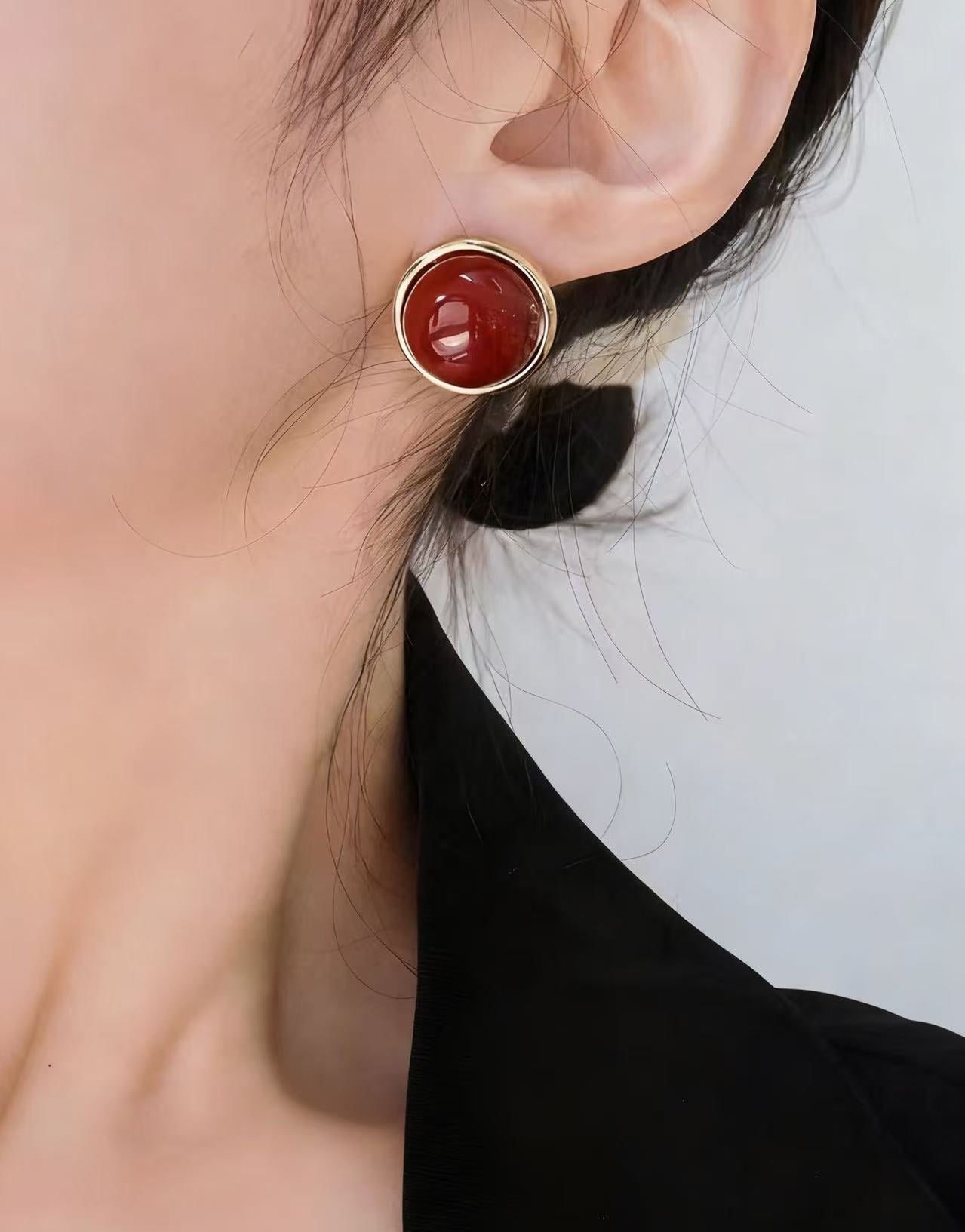 Needle Mermaid Pearl Female Simple Ear Clip Geometric Stud Earrings