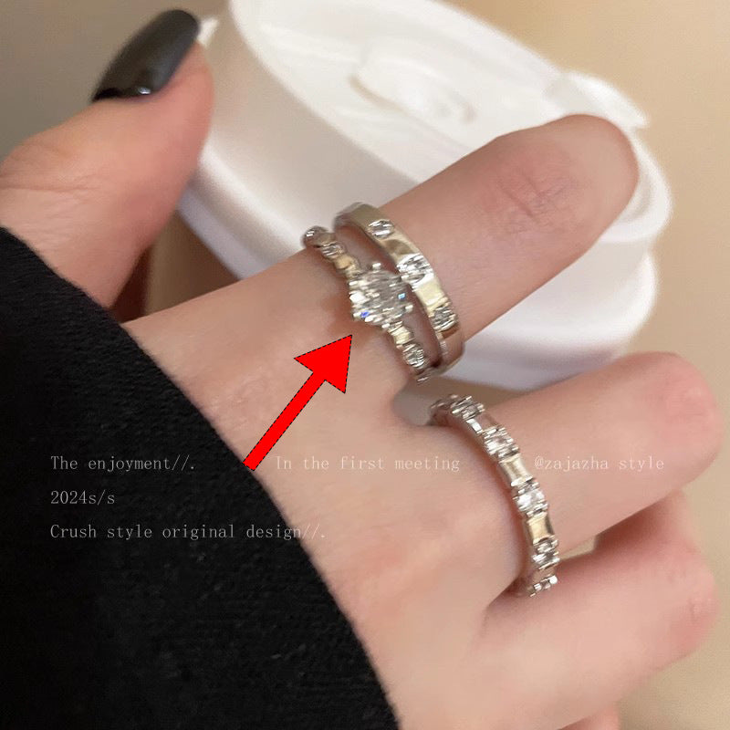 Style Pearl Zircon Butterfly Female Niche High-grade Rings