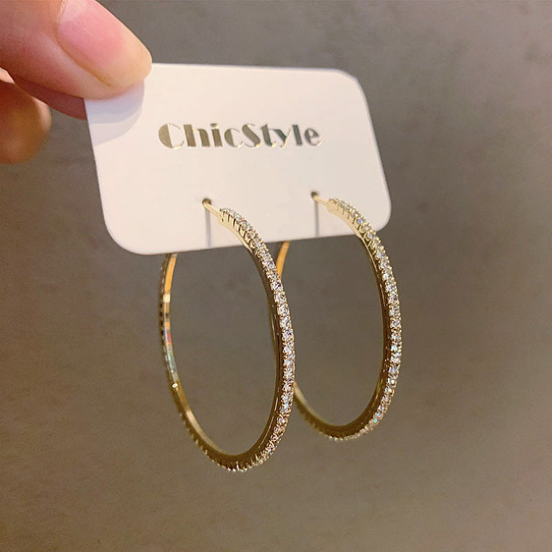Hoop Claw Chain Rhinestone Fashion Ear Female To Make Round Earrings