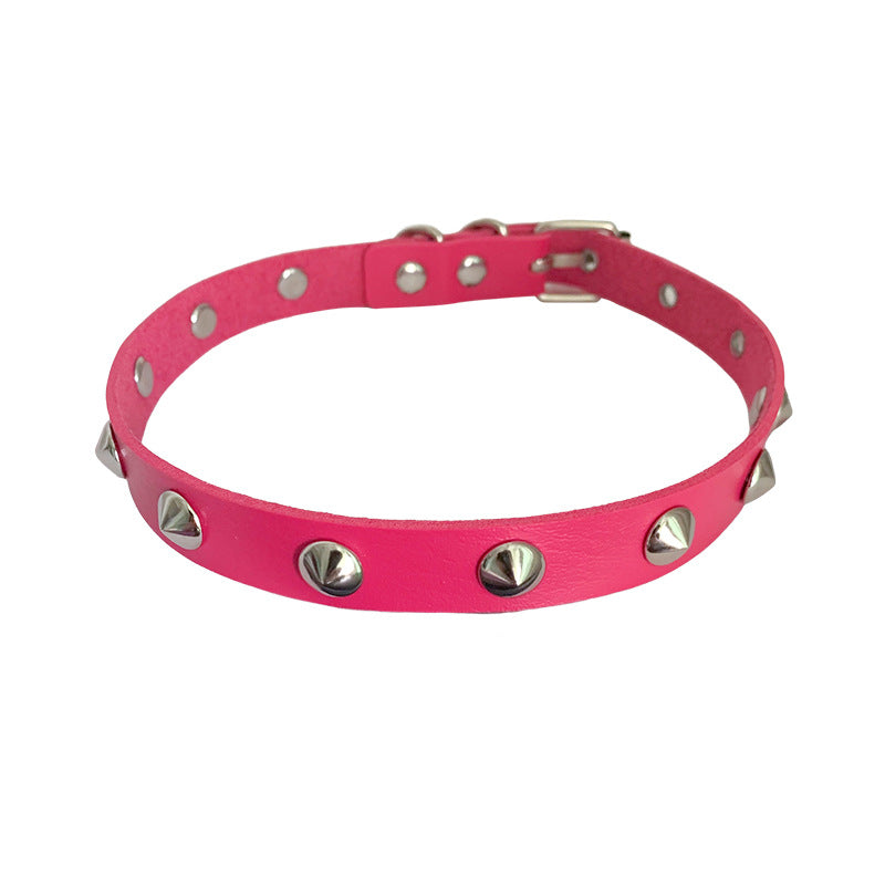 Women's Drum Spike Gothic Personality Dark Style Leather Collar
