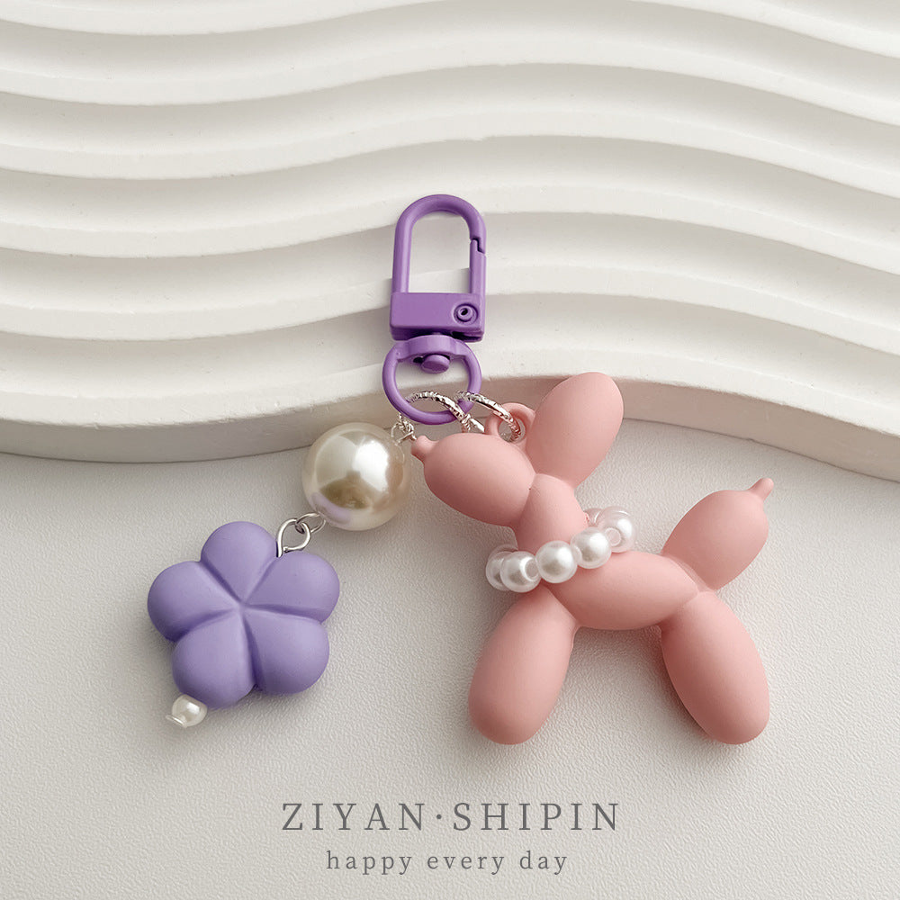 Rubber Balloon Dog Finished Flower Cartoon Earphone Sleeves Hanging Ornaments