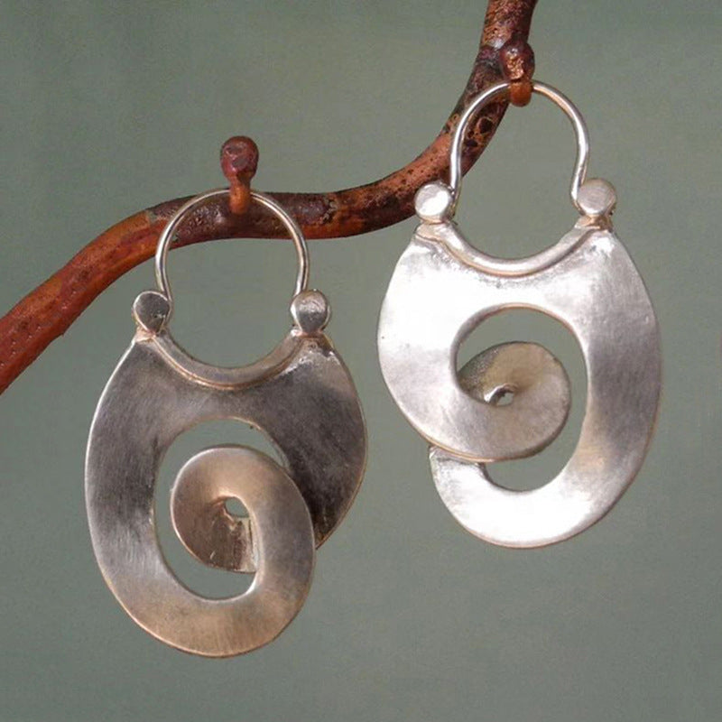 Gypsy Spiral Design Ear Vintage Geometric Earrings