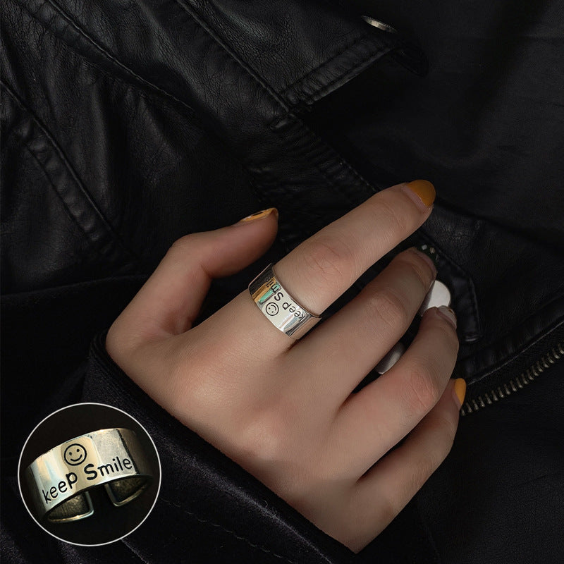 Hammered Female Fashion Personality Creativity Design Rings