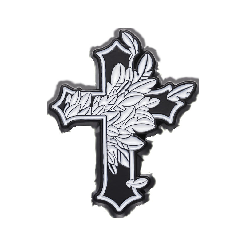 Cross Creative Pattern Hot Black White Brooches