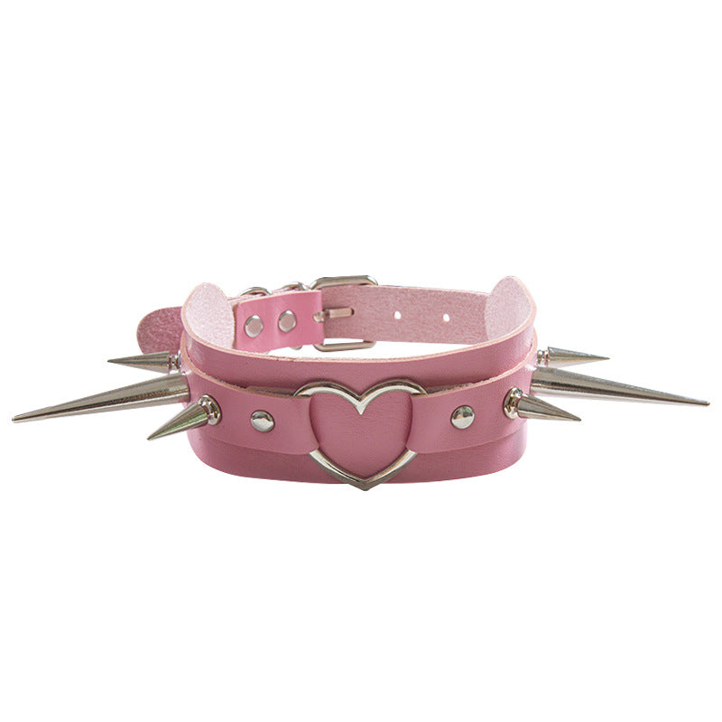 Long Peaked Short Pointed Rivet Personality Collar