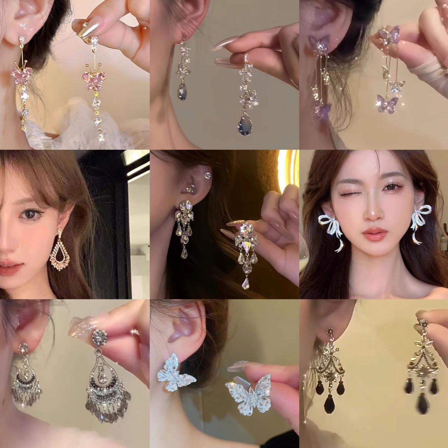 Women's Style Banquet Luxury Geometric Water Drop Light High-grade Party Earrings