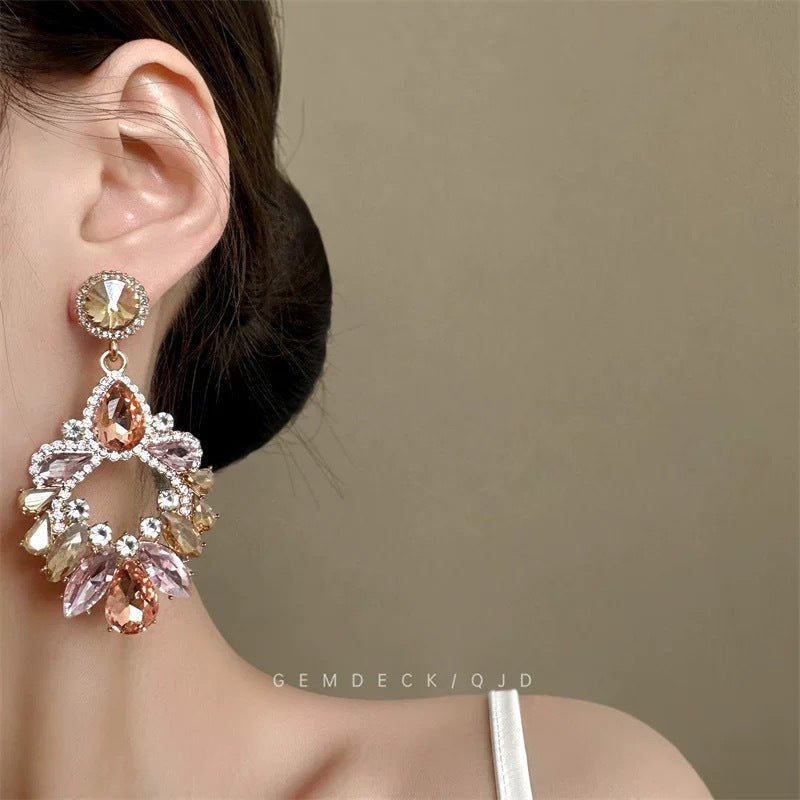 Women's Style Banquet Luxury Geometric Water Drop Light High-grade Party Earrings