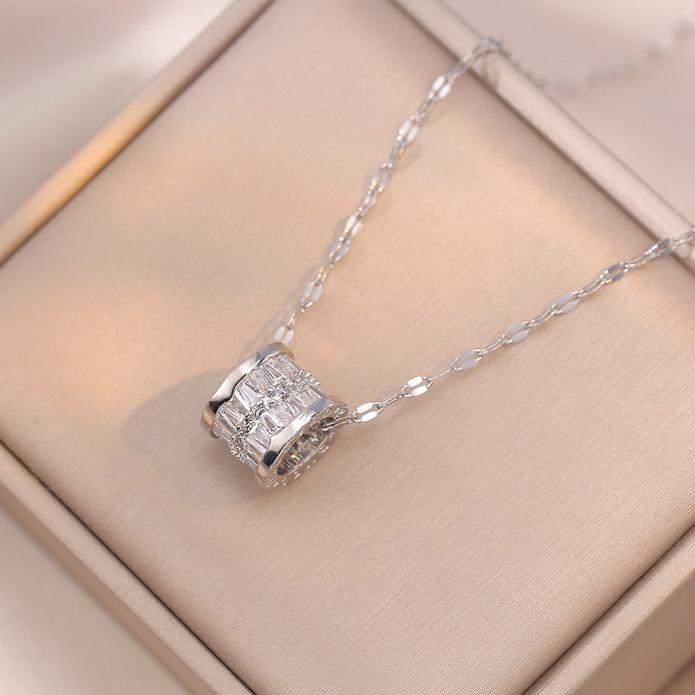 Simple Round Right Rain Titanium Steel Female Necklace