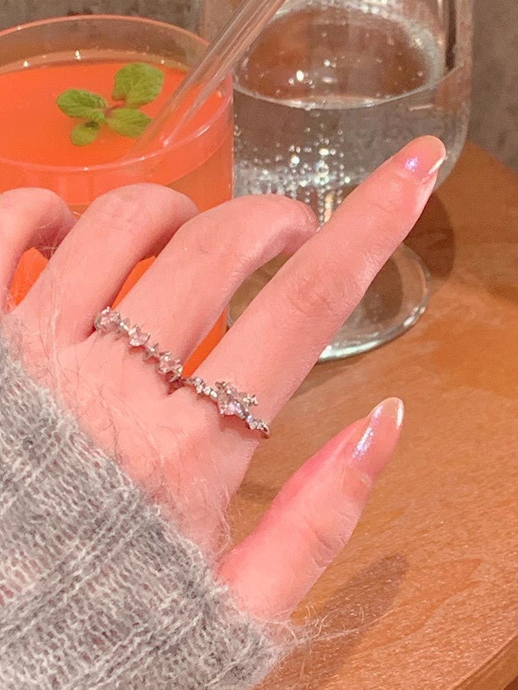 Style Pearl Zircon Butterfly Female Niche High-grade Rings