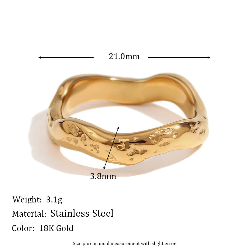 Women's Beating Pattern Simple Fashion Stainless Steel Rings