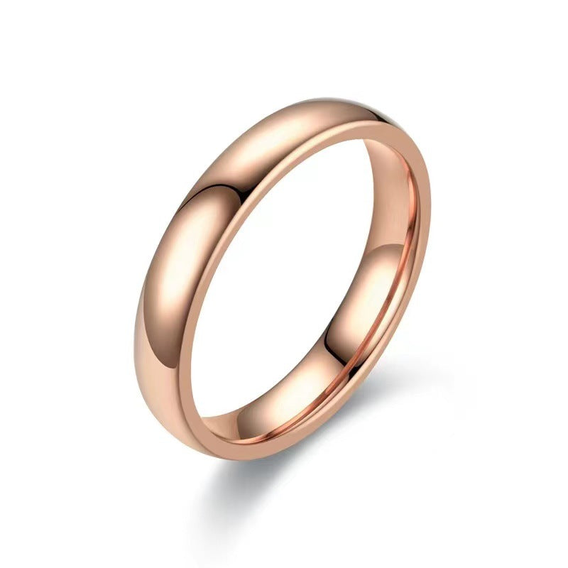 Women's & Men's Korean Fashion Inside Outside Arc Titanium Steel Couple Rings