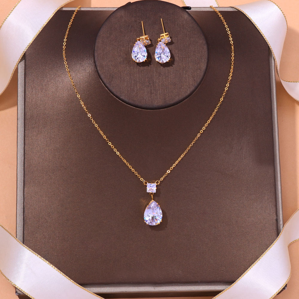 New Water Drops Bride Wedding Suite Jewelry Set