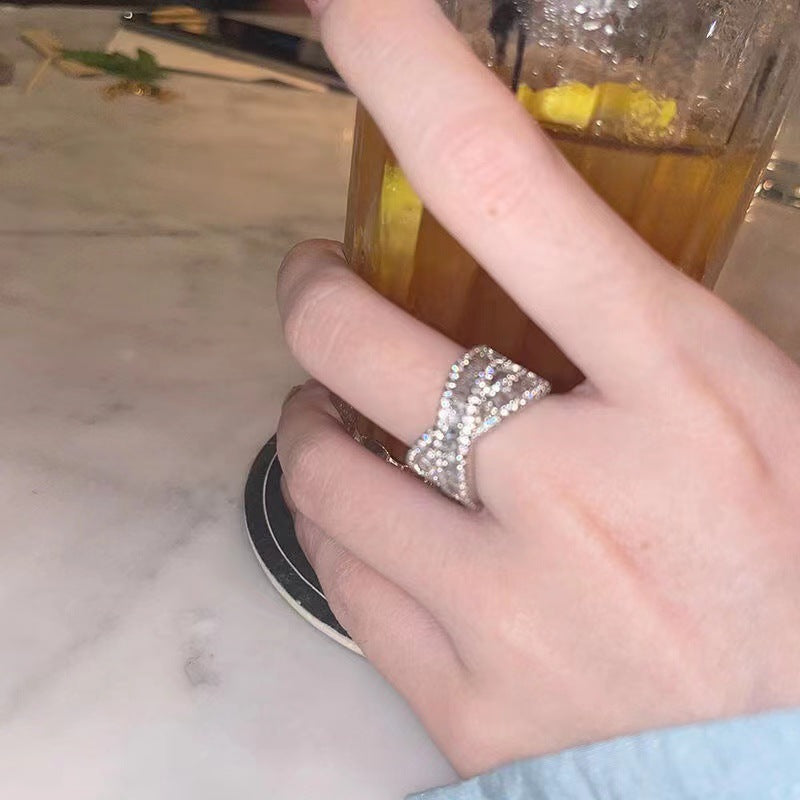 Luxury Fashion Personalized Minority Vintage Zircon Adjustable Opening Index Finger Rings