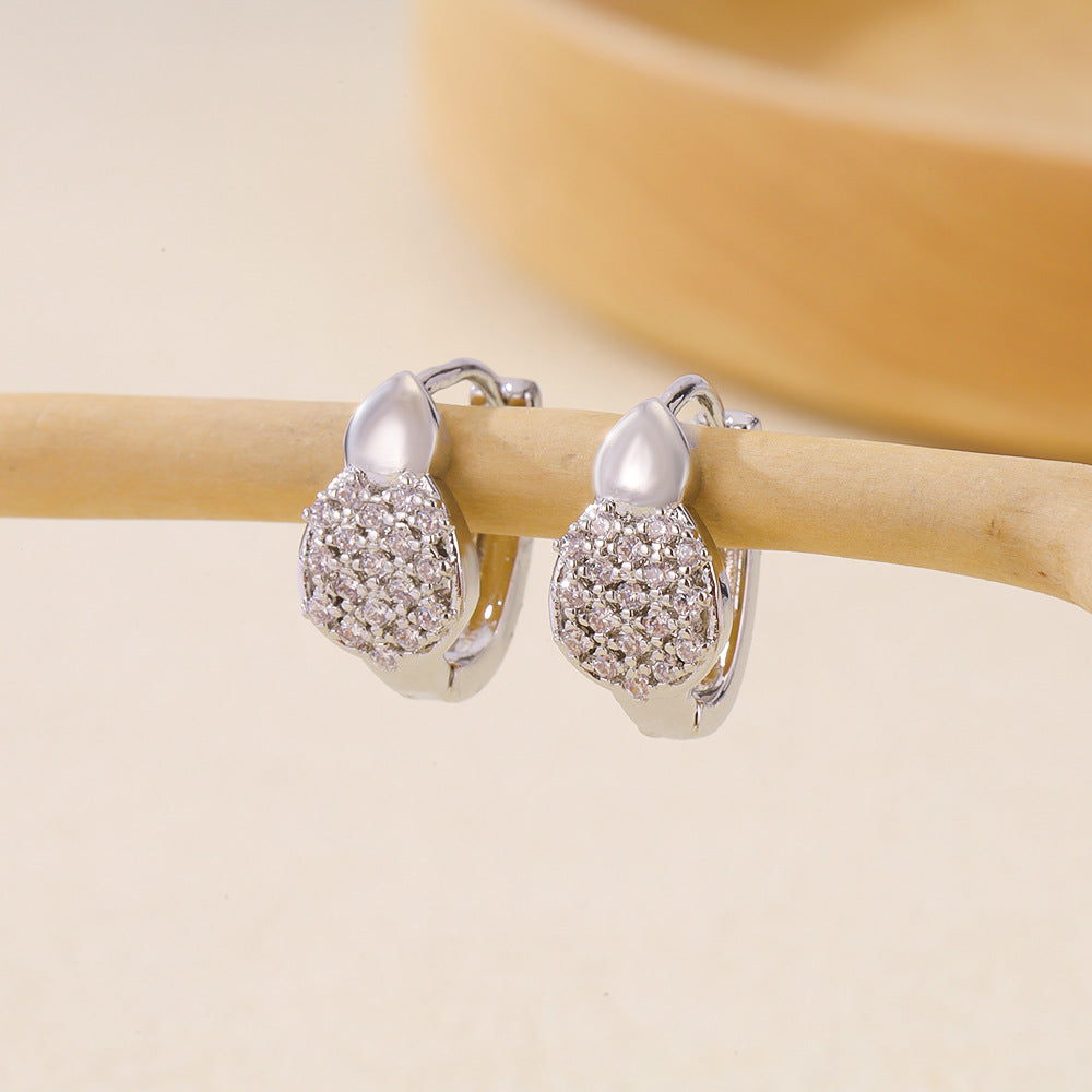 Women's Selection Fashionable Multi Zircon Inlaid Zirconium Earrings