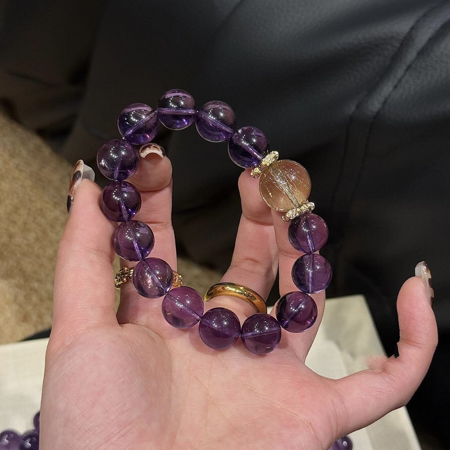 Women's Imitation Natural Uruguay Amethyst Light Luxury High-grade Bracelet