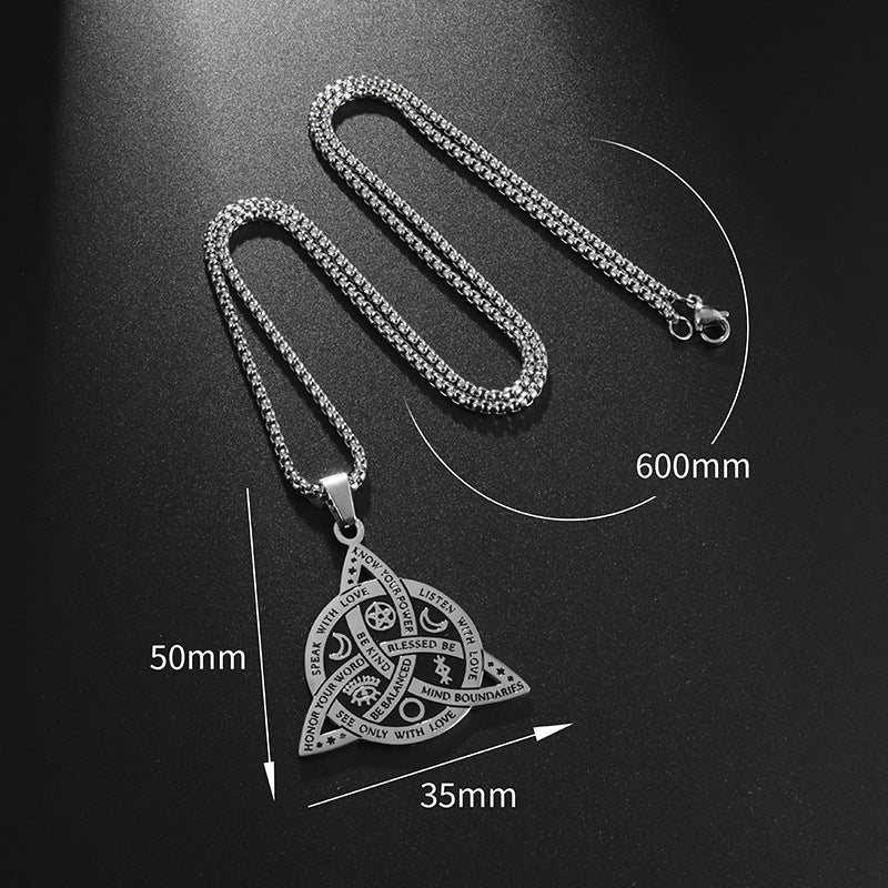 Men's Steel Celtic Vintage Viking Triangle Titanium Necklaces