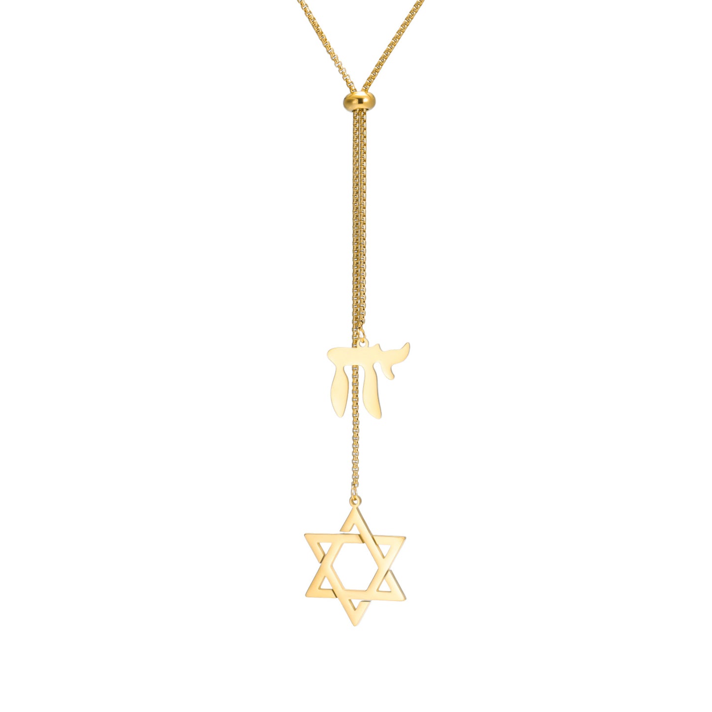 Six-pointed Star Of David Stainless Steel Hebrew Letter Symbol Necklaces