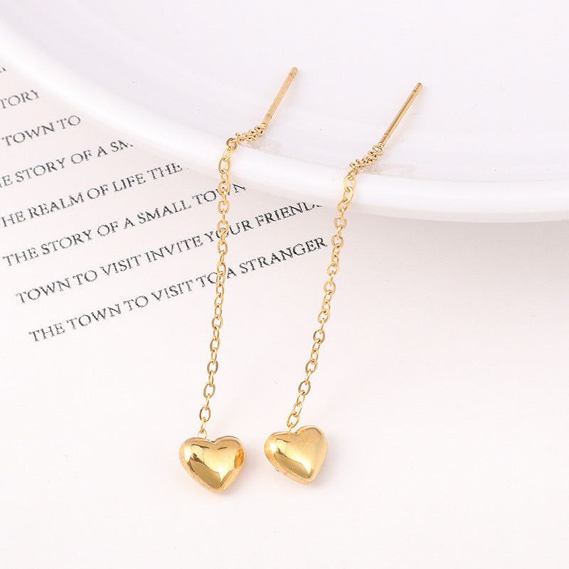 Women's Heart Shape Earline Elegant Titanium Steel Earrings