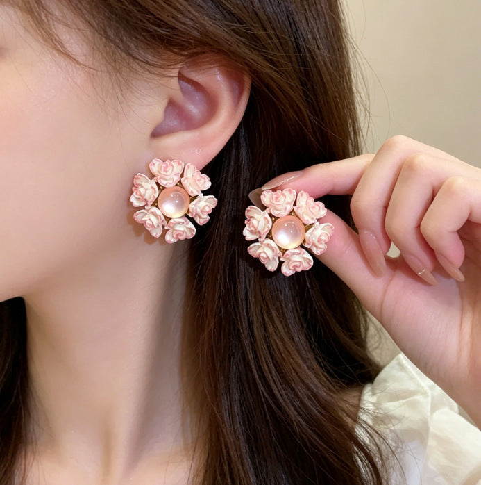 Women's Diamond For Chic Elegant Fresh Sweet Stud Earrings