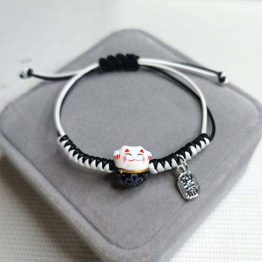 Women's Cat Wax Line Carrying Strap Design Bracelets