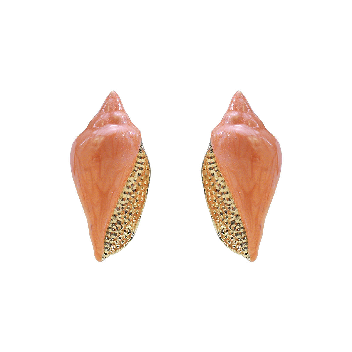 Women's Fashion Conch Enamel Unique Design Alloy Earrings